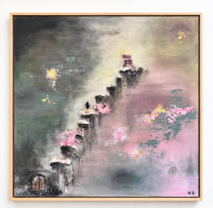 Stairs to Curiosity by Niki Bonfield, Mixed media