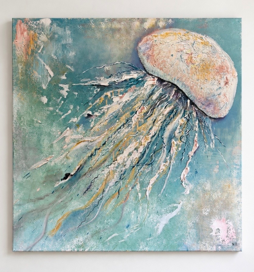 Weightless by Niki Bonfield, Mixed media on thin edge canvas