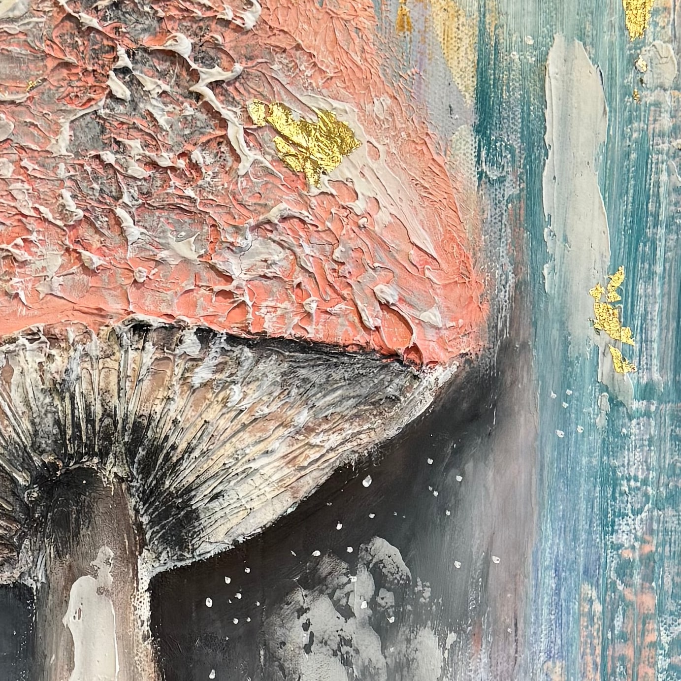 Detail of Where Giants Grow, showing the surface texture up close.